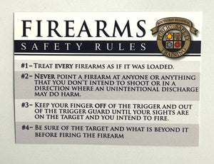 Firearms Safety Rules Card