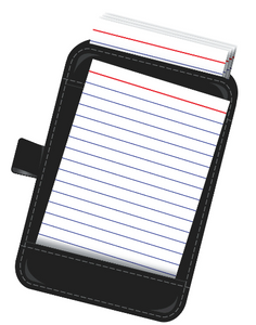 Note Card Case, 5" x 3", Black