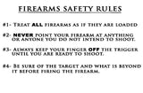 Firearms Safety Rules Card