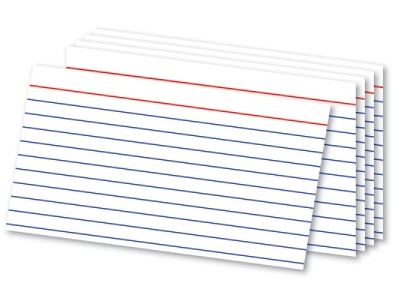 Index card ruled